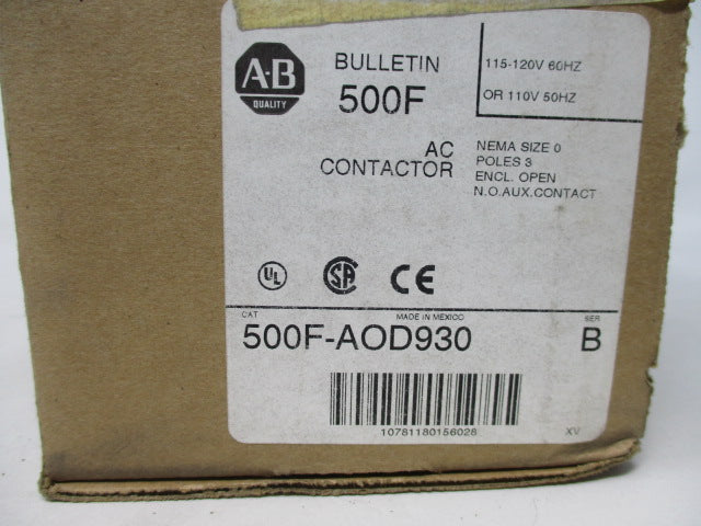 Allen Bradley via TCS 500FAOD930 Ser. B NSFP (BR/WH) 500F AOD 930