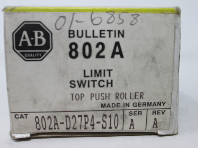 Allen Bradley via TCS 802AD27P4S10 Ser. A NSFP (BK/YL) 802A D27P4 S10