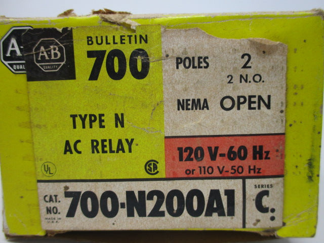 Allen Bradley via TCS 700N200A1 Ser. C NSFP (BK/YL) 700 N200A1