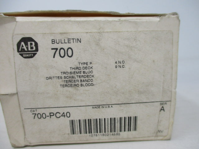 Allen Bradley via TCS 700PC40 Ser. A NSFP (WH) 700 PC40
