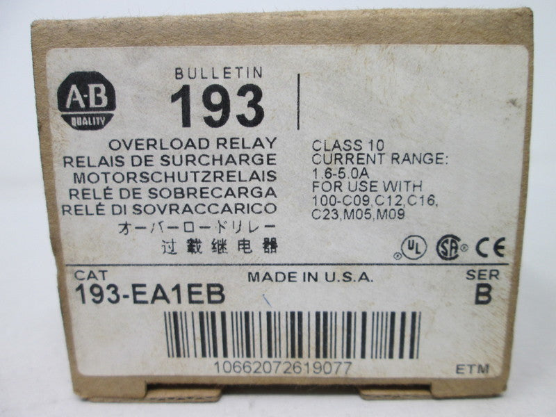 Allen Bradley via TCS 193EA1EB Ser. B NSFP (BR/WH) 193 EA1EB