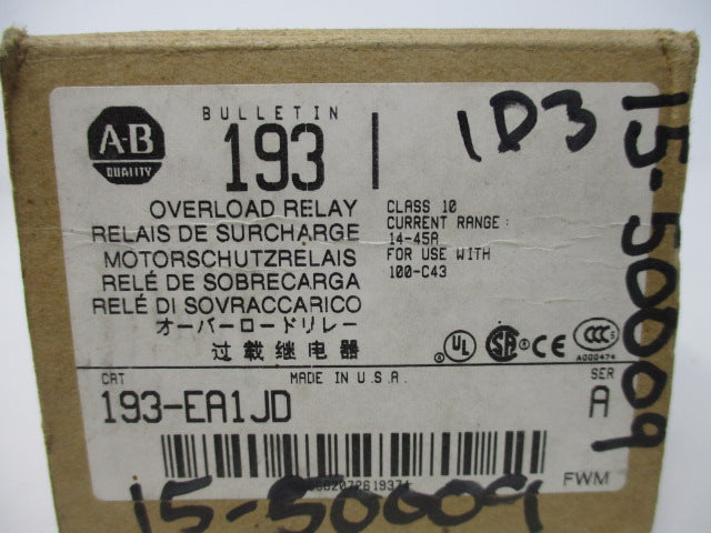 Allen Bradley via TCS 193EA1JD Ser. A NSFP (BR/WH) 193 EA1JD