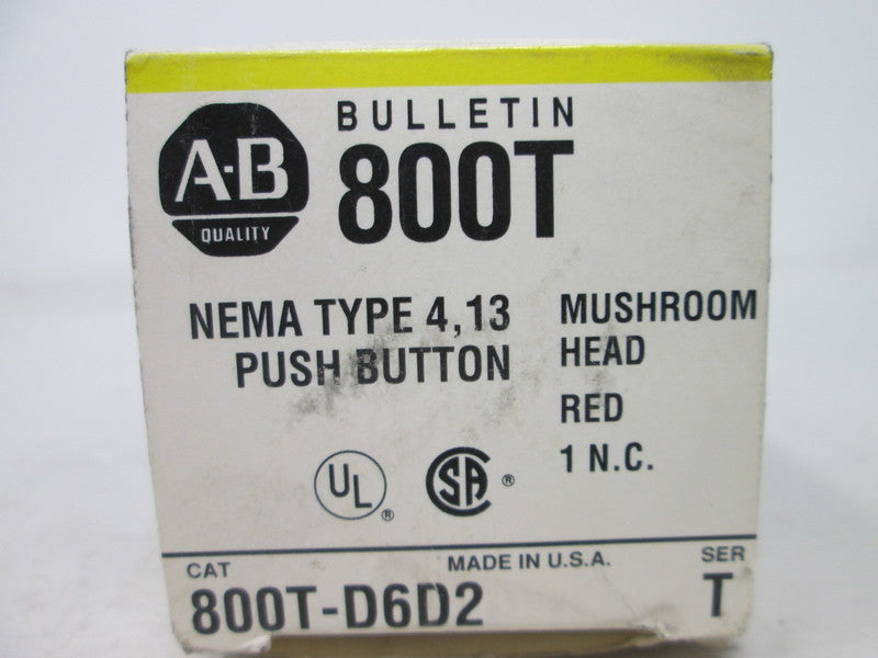 Allen Bradley via TCS 800TD6D2 Ser. T NSFP (BK/YL) 800T D6D2