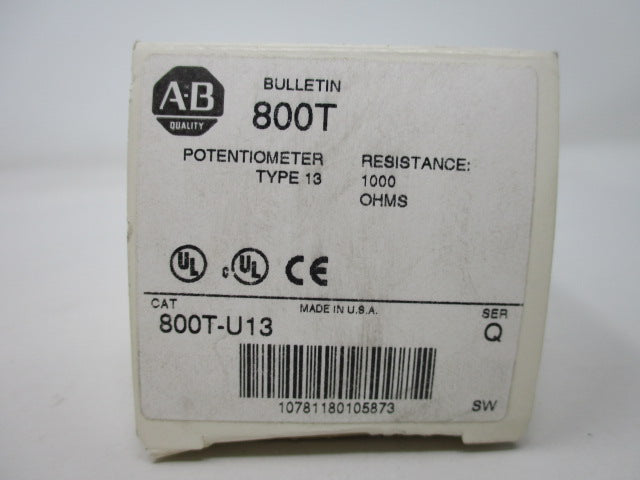 Allen Bradley via TCS 800TU13 Ser. Q NSFP (WH) 800T U13