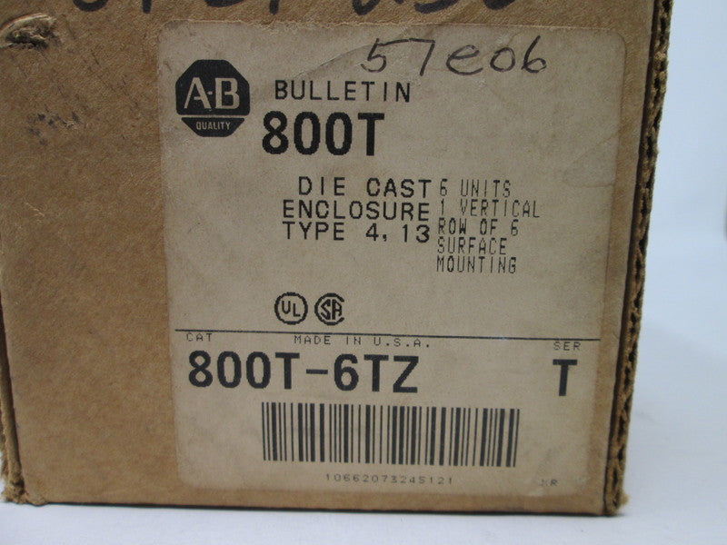 Allen Bradley via TCS 800T6TZ Ser. T NSFP (BR/WH) 800T 6TZ
