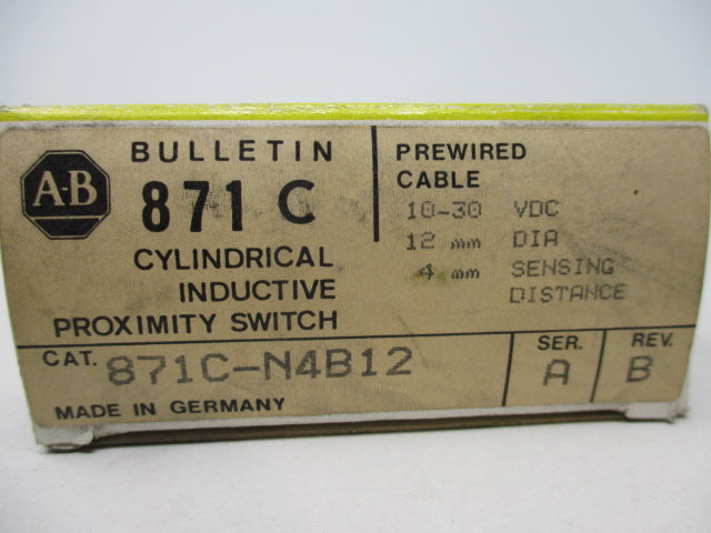 Allen Bradley via TCS 871CN4B12 Ser. A NSFP (BK/YL) 871C N4B12