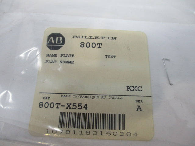 Allen Bradley via TCS 800TX554 Ser. A NSFP 800T X554
