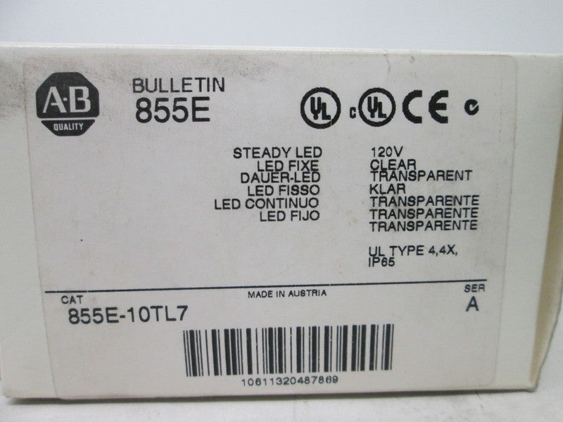 Allen Bradley via TCS 855E10TL7 Ser. A NSFP (WH) 855E 10TL7