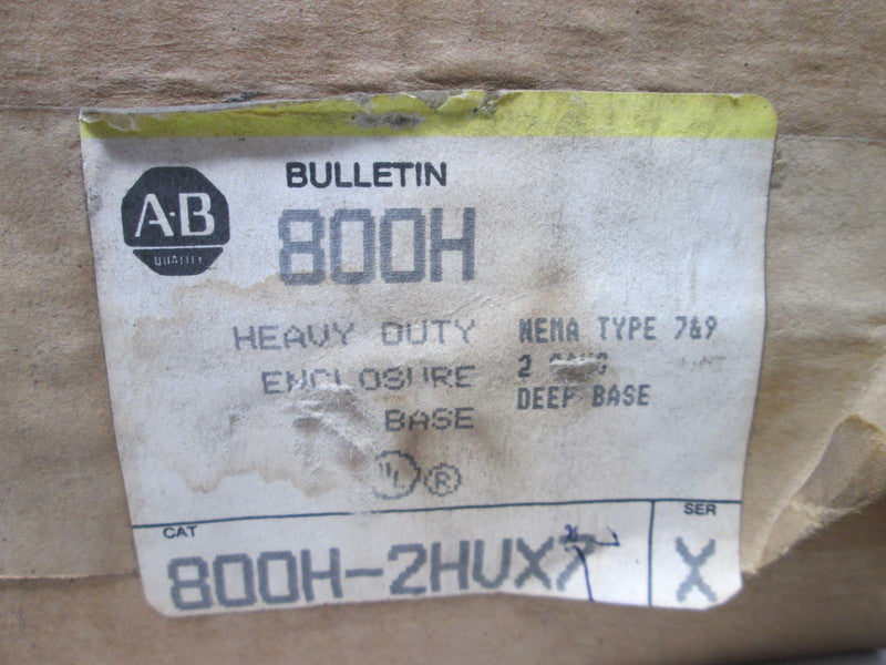 Allen Bradley via TCS 800H2HVX7 Ser. X NSFP (BR/YL) 800H 2HVX7