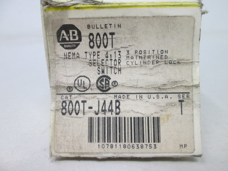 Allen Bradley via TCS 800TJ44B Ser. T NSFP (BK/YL) 800T J44B
