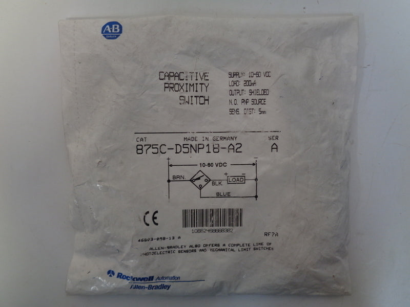 Allen Bradley via TCS 875CD5NP18A2 Ser. A NSFP 875C D5NP18 A2