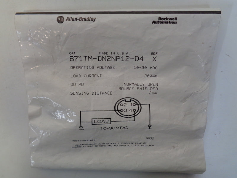 Allen Bradley via TCS 871TMDN2NP12D4 Ser. X NSFP 871TM DN2NP12 D4