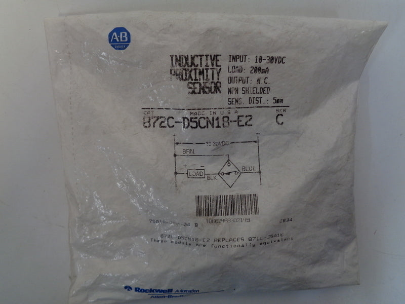 Allen Bradley via TCS 872CD5CN18E2 Ser. C NSFP 872C D5CN18 E2