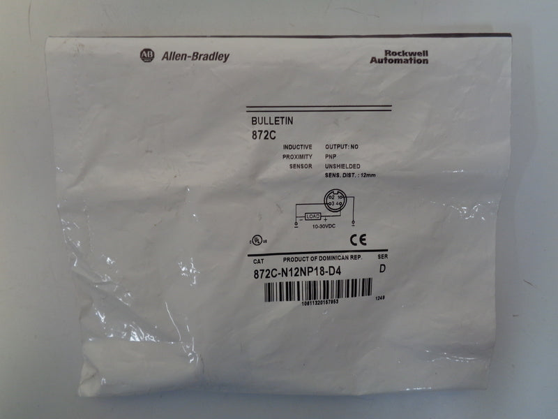 Allen Bradley via TCS 872CN12NP18D4 Ser. D NSFP 872C N12NP18 D4