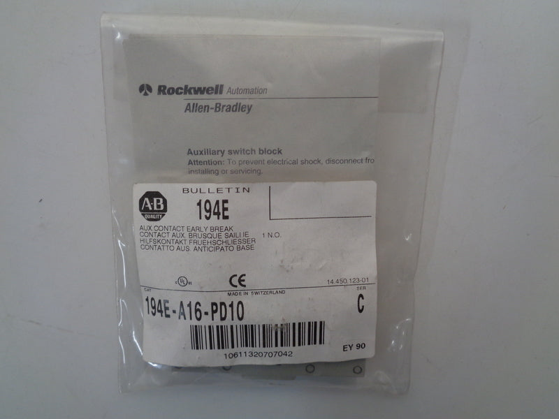 Allen Bradley via TCS 194EA16PD10 Ser. C NSFP 194E A16 PD10