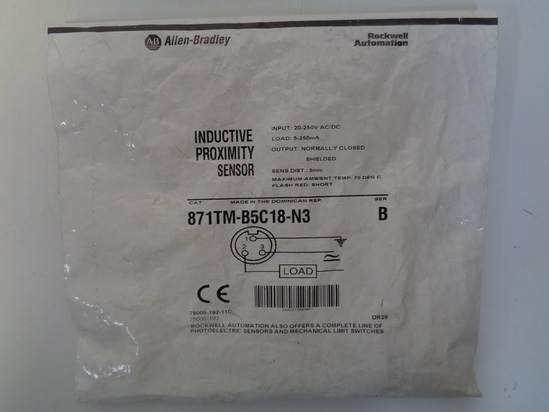 Allen Bradley via TCS 871TMB5C18N3 Ser. B NSFP 871TM B5C18 N3