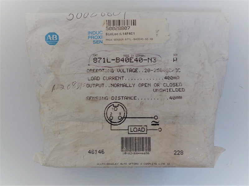 Allen Bradley via TCS 871LB40E40N3 Ser. A NSFP 871L B40E40 N3