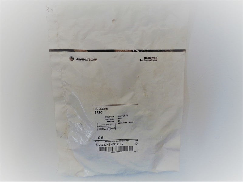 Allen Bradley via TCS 872CDH3NN12E2 Ser. D NSFP 872C DH3NN12 E2