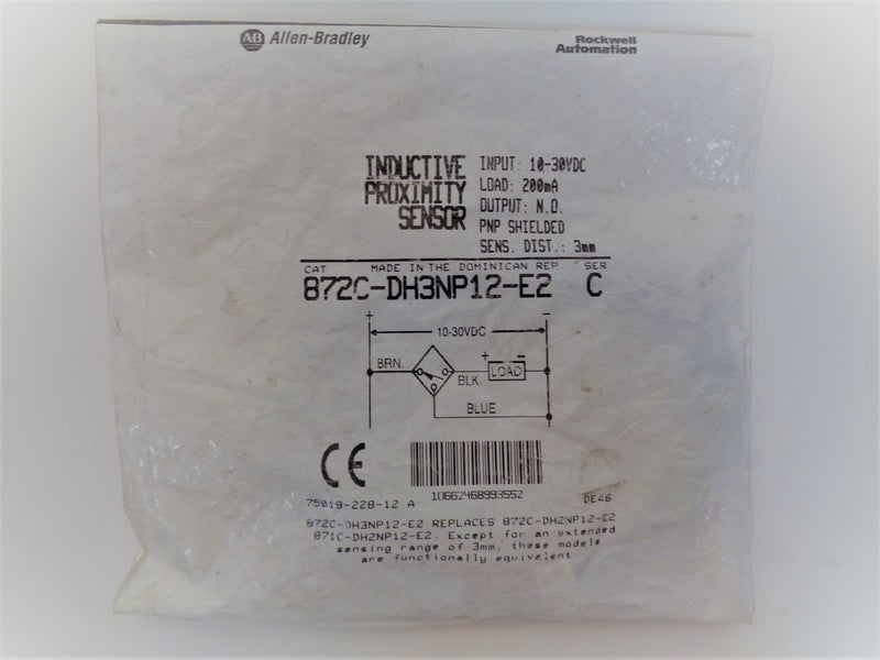 Allen Bradley via TCS 872CDH3NP12E2 Ser. C NSFP 872C DH3NP12 E2