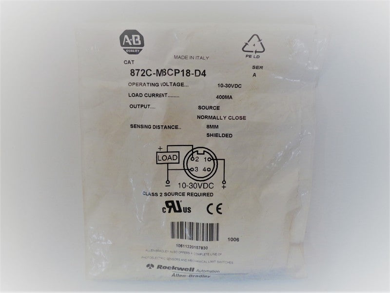 Allen Bradley via TCS 872CM8CP18D4 Ser. A NSFP 872C M8CP18 D4
