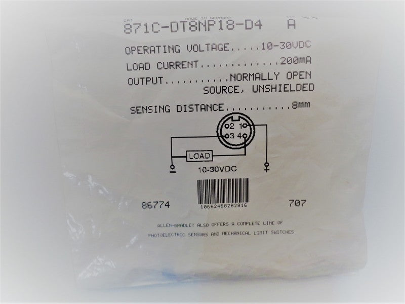 Allen Bradley via TCS 871CDT8NP18D4 Ser. A NSFP 871C DT8NP18 D4