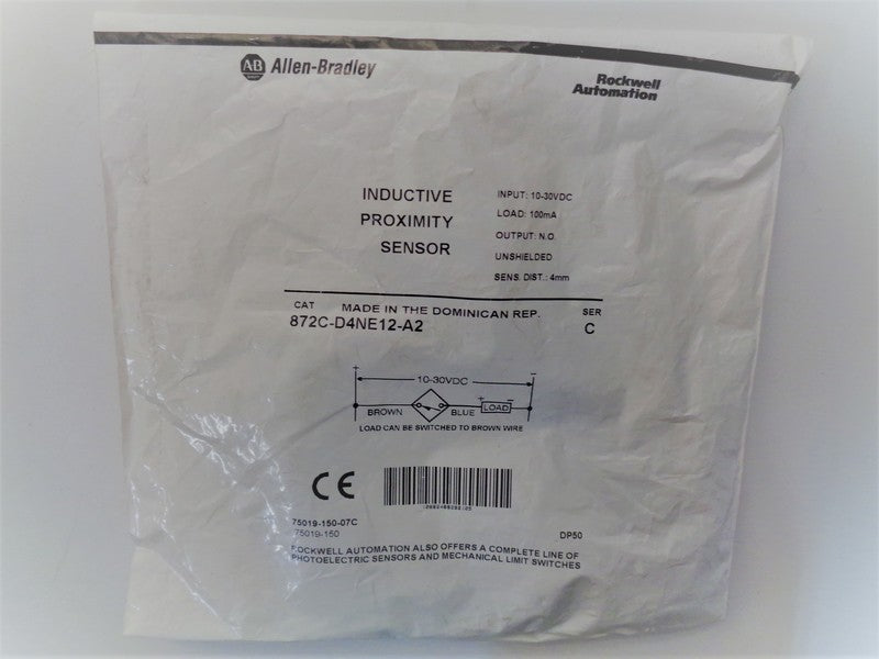 Allen Bradley via TCS 872CD4NE12A2 Ser. C NSFP 872C D4NE12 A2