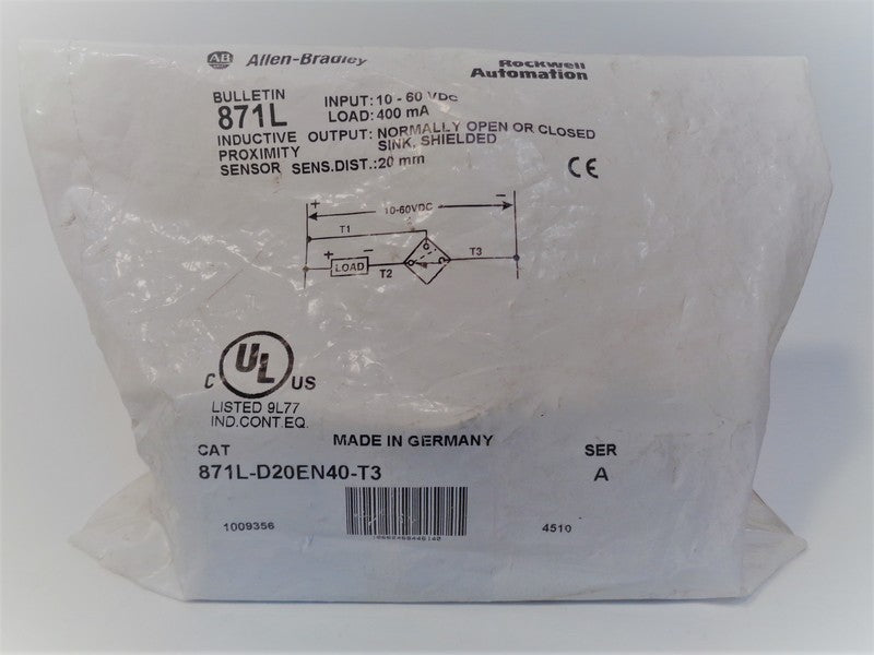 Allen Bradley via TCS 871LD20EN40T3 Ser. A NSFP 871L D20EN40 T3