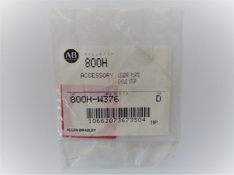 Allen Bradley via TCS 800HW376 Ser. D NSFP 800H W376