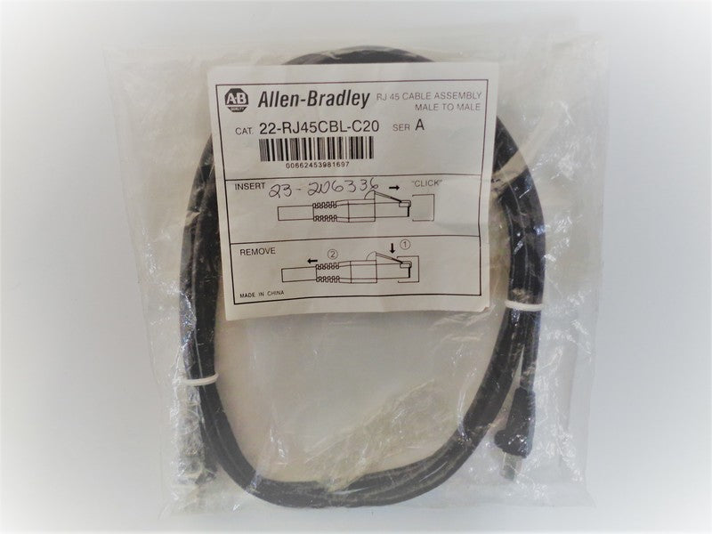 Allen Bradley via TCS 22RJ45CBLC20 Ser. A NSFP 22 RJ45CBL C20
