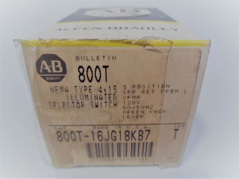 Allen Bradley via TCS 800T16JG18KB7 Ser. T NSFP (BK/YL) 800T 16JG18KB7