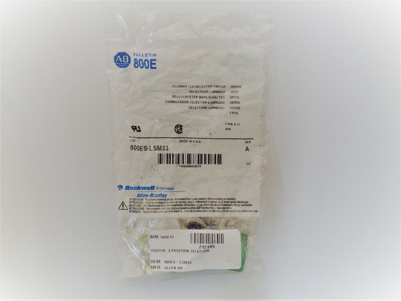 Allen Bradley via TCS 800ESLSM33 Ser. A NSFP 800ES LSM33