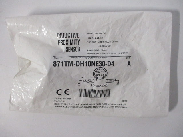 Allen Bradley via TCS 871TMDH10NE30D4 Ser. A NSFP 871TM DH10NE30 D4