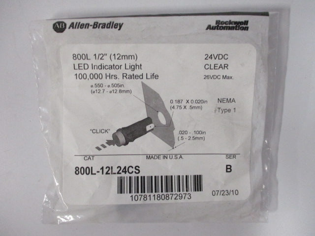 Allen Bradley via TCS 800L12L24CS Ser. B NSFP 800L 12L24CS