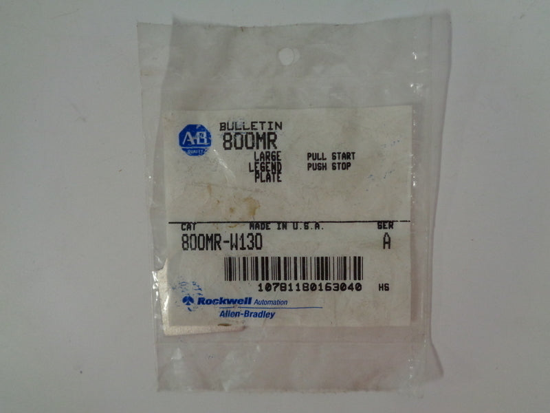 Allen Bradley via TCS 800MRW130 Ser. A NSFP 800MR W130
