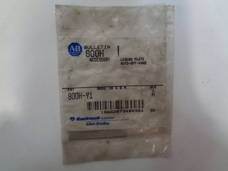 Allen Bradley via TCS 800HY1 Ser. A NSFP 800H Y1