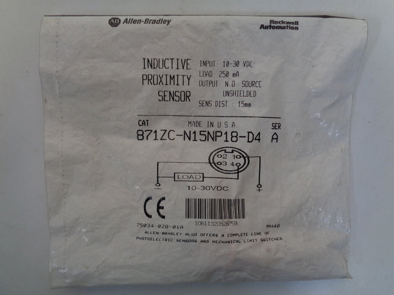 Allen Bradley via TCS 871ZCN15NP18D4 Ser. A NSFP 871Z CN15NP18 D4