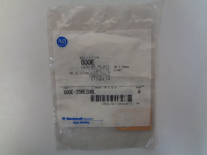 Allen Bradley via TCS 800E35BE208L Ser. A NSFP 800E 35BE208L