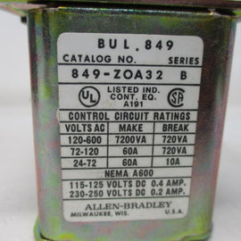 Allen Bradley via TCS 849ZOA32 Ser. B NSNP 849 ZOA32