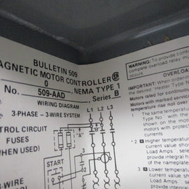 Allen Bradley via TCS 509AAD Ser. B NSNP  509 AAD