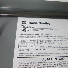 Allen Bradley via TCS 1494GBF3N Ser. 1 NSNP 1494G BF3N