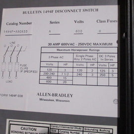 Allen Bradley via TCS 1494FASC633 Ser. A NSNP 1494F ASC633