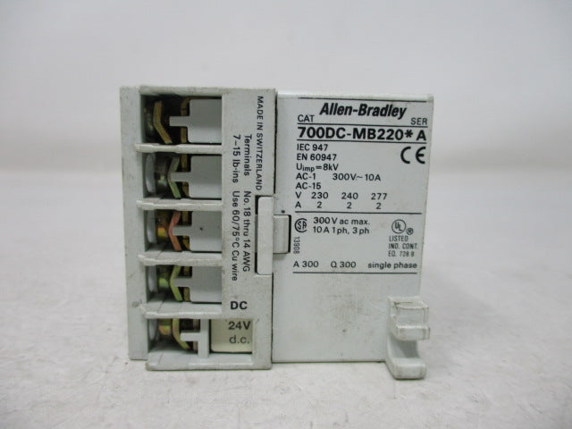 Allen Bradley via TCS 700DCMB220A24 Ser. A NSNP 700DC MB220A24