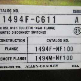 Allen Bradley via TCS 1494FC611 Ser. A NSNP  1494F C611