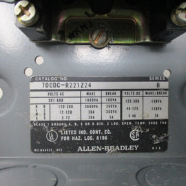 Allen Bradley via TCS 700DCR221Z24 Ser. B NSNP 700DC R221Z24