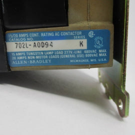 Allen Bradley via TCS 702LA0D94 Ser. K NSNP 702L AOD94