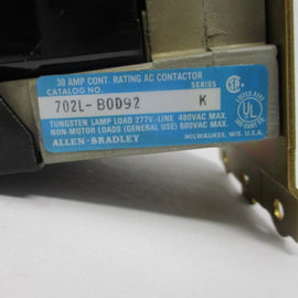 Allen Bradley via TCS 702LBOD92 Ser. K. NSNP 702L BOD92