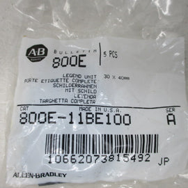 Allen Bradley via TCS 800E11BE100 Ser. A NSNP 800E 11BE100