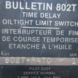 Allen Bradley via TCS 802TR4TD Ser. 1 NSNP 802T R4TD