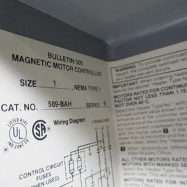 Allen Bradley via TCS 509BAH Ser. B NSNP 509 BAH