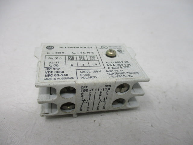 Allen Bradley via TCS 190T1111 Ser. A NSNP 190T 11 11
